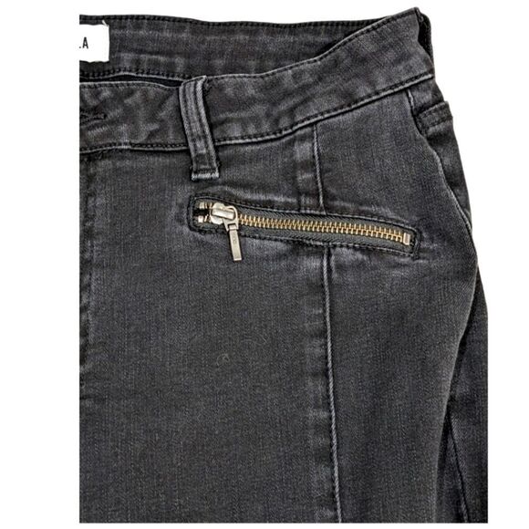 Pistola Women's Rustic Black Zip Pocket Pleated High Rise Skinny Jeans Size 31 - Picture 3 of 5